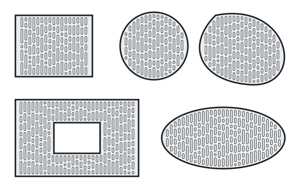 Formes remplies de lumières de longueurs aléatoires