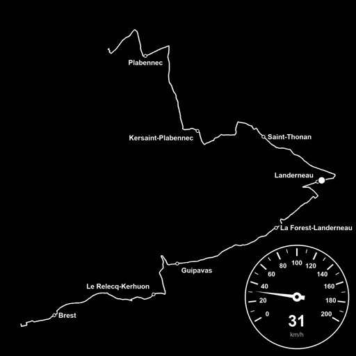 Image extraite de la vidéo d'exemple (trajet Brest - Plabennec)